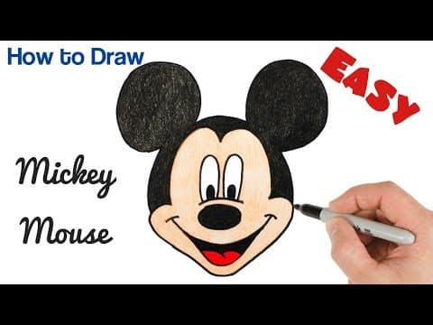 How to draw mickey mouse easy cartoon drawing for beginners step by step