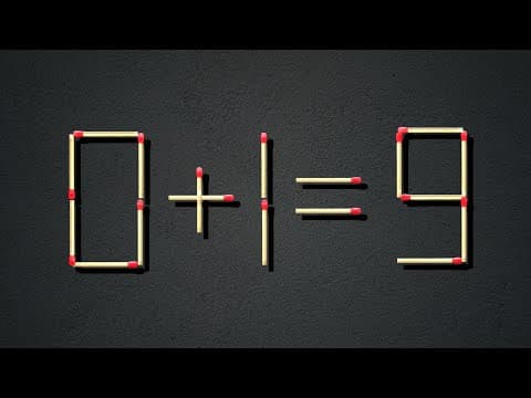 Turn the wrong equation 0+1=9 into correct, Matchstick puzzle