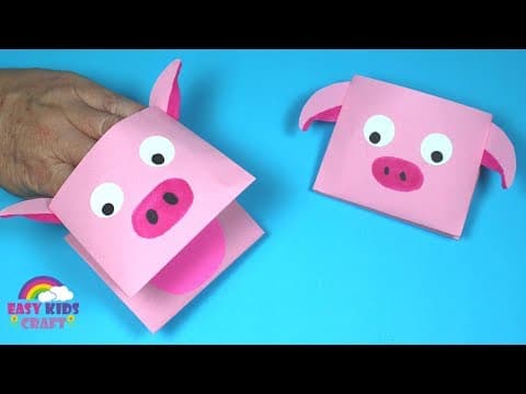 How to Make a Paper Pig Puppet | Paper Craft for Kids