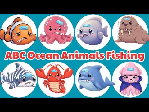 ABC Ocean Animals Fishing Sounds Song 🌊🐟 Funny Kids Video | Protect the Sea & Save Ocean Life 💙