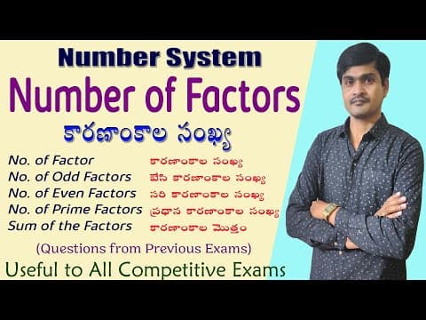 Number System I Questions on Factors of a Number I Odd/even Factors I Sum of Factors I Ramesh Sir