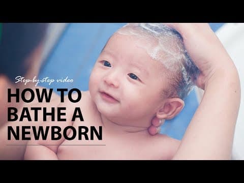 Bathing a newborn baby (with umbilical cord)-step - by - step video