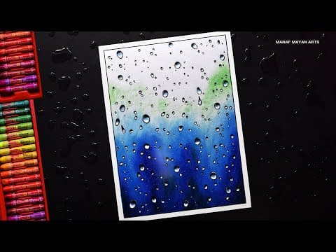 Water Drop Background | Drawing for Beginners with Oil Pastel | step by step #129