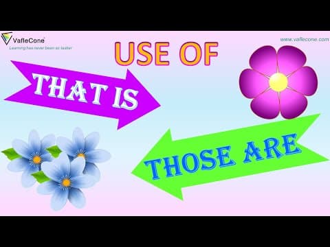 Learn about that is and those are l English grammar for kids