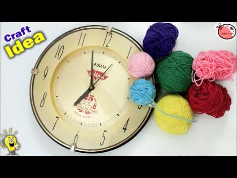 Best out of waste - wall clock decoration idea - diy room decoration idea - handmade craft