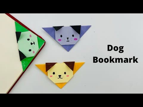 DIY Paper DOG Corner Bookmark!!! Paper Crafts For School / Origami DOG Bookmark / Paper Craft