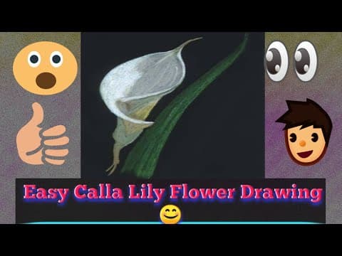 Calla lily flower painting in oil pastels - how to draw calla lily in oil pastels step by step