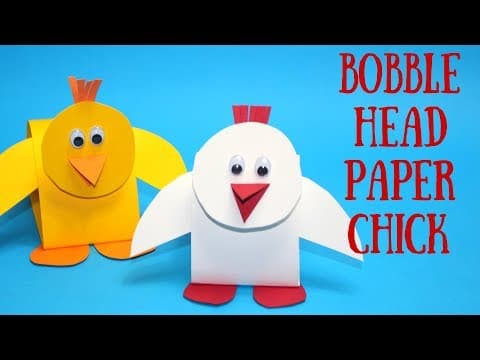 Bobble Head Paper Chick | Easter Crafts for Kids