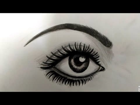 how to draw Female Eyes Drawing step by step for beginners / Woman Eye Drawing With Normal Pencil