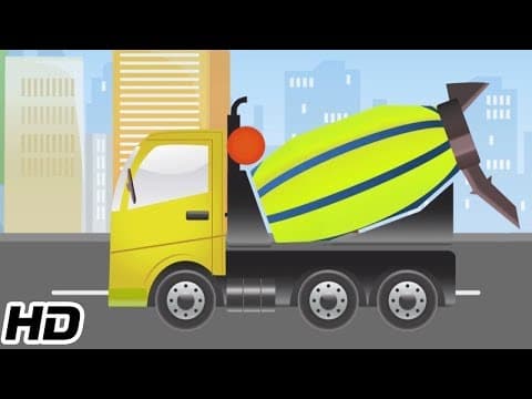 Concrete mixer videos for kids to learn
