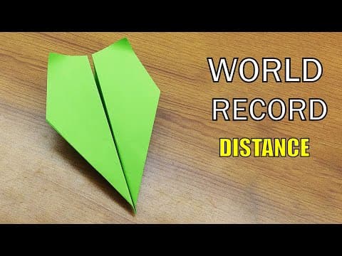 How To Make The World Record Paper Airplane For Distance Origami Plane
