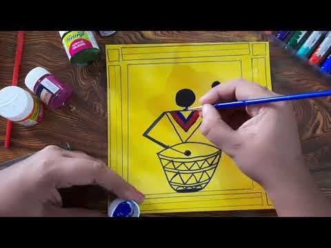 Easy and Simple Warli Art for Beginners | Warli art | Warli art painting on canvas | Warli art paint
