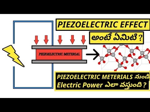 What is piezoelectric effect | How to produce electricity from piezoelectric meterials | in Telugu