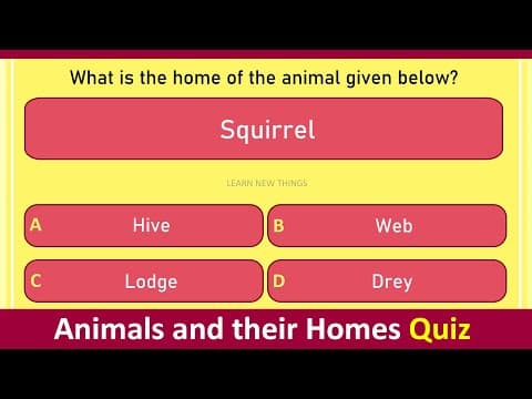 Animals and their Homes Quiz | General Knowledge Quiz For Kids in English | Quiz For Kindergarten