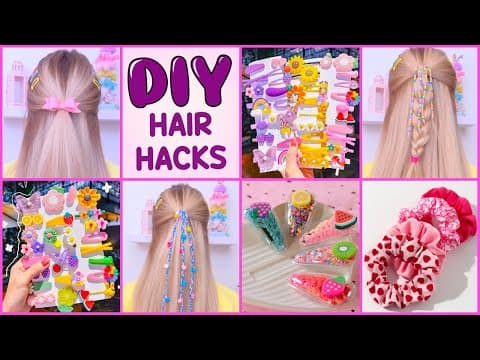 12 DIY Cute Hair Pins and Scrunchies - Hairstyles Hacks, Hair Wrap and more…