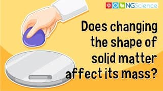 Does changing the shape of solid matter affect its mass?