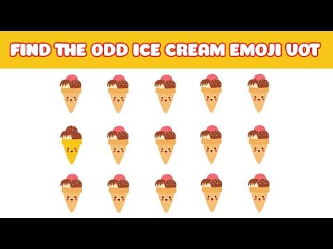 Ice Cream Emoji Puzzles With Answer | Emoji Movie Quiz, Odd Object Out | Find different points