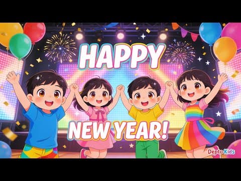 New Year Song for Kids 🎆 | Happy New Year 2026 | Depto Kids