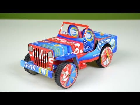An Amazing Car (Jeep) Making from Toothpaste box | Colgate Craft