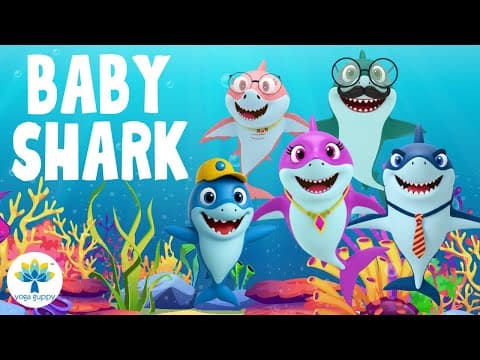 Baby Shark Action Song for Kids | Dance & Move Children's Songs | Yoga for Kids | Yoga Guppy