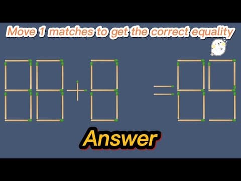 {Match stick puzzle} please solve these problems in 20 seconds, IQ Test