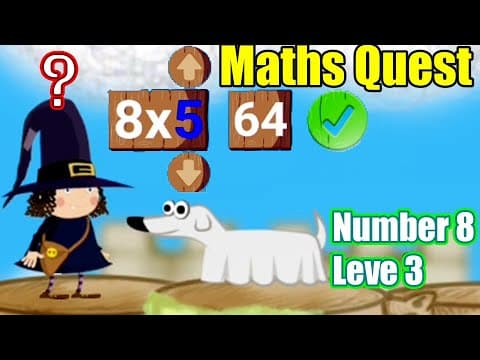 Math Learning Entertainment Video for Kids - multiplication Number 8 Level 3