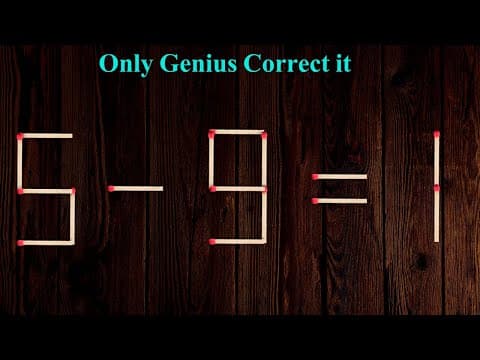 Turn the wrong equation into correct just in 1 move 5+9=1 #matchstick #puzzle