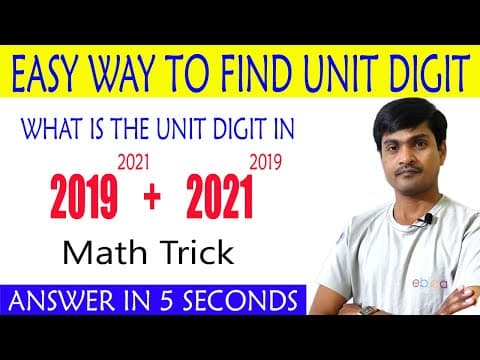 Easy way to find Unit digit I Easy Math Trick I Aptitude Made Easy