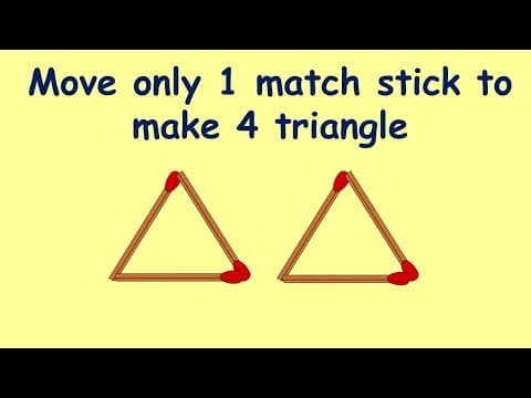 Make 2 triangle into 4 triangle | Match puzzle part 5 | Puzzles with Answer |