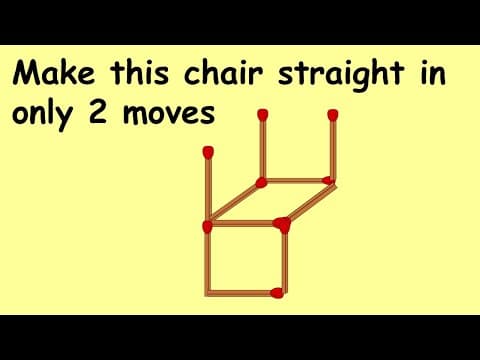 Make this chair straight | Match stick puzzle part 3 | Puzzles with Answer