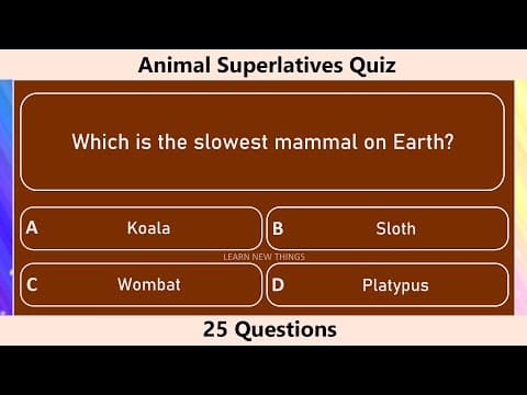 Animal Superlatives Quiz | Fastest, Slowest, Largest, Smallest & Longest Animals in the World
