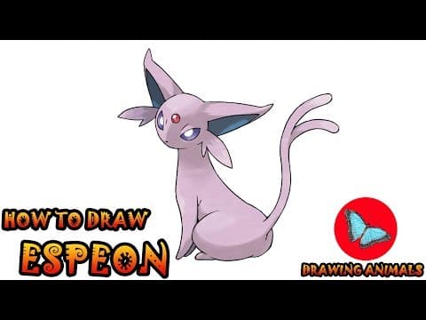 How to draw espeon pokemon - coloring and drawing for kids