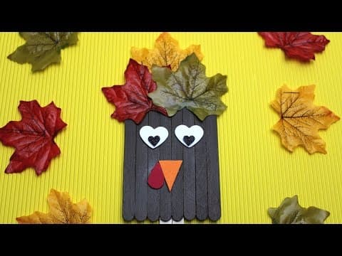 How to Make a Popsicle Stick Turkey - Fall Crafts For Kids