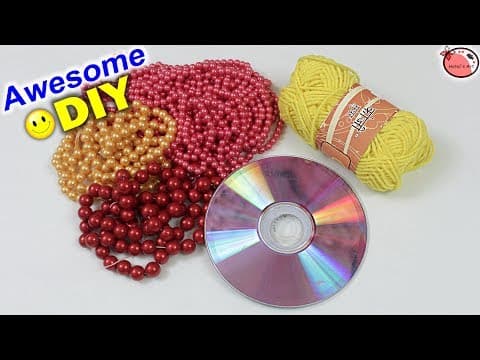 Waste cd craft ideas - flower vase making at home - handmade craft