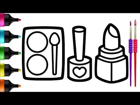 Face Powder & Lipstick Drawing | Fun Art for Kids & Toddlers