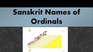 Sanskrit Names of Ordinals