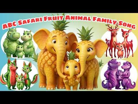 ABC Safari Family Animals Song | Cute Fruit & Veggie Animal Sounds for Kids Learning πΆππ¦