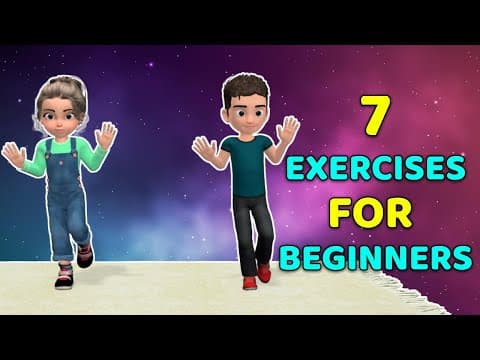 7 BASIC EXERCISES FOR BEGINNERS - AT HOME KIDS WORKOUT