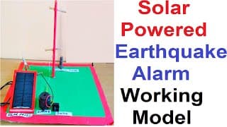 earthquake alarm working model using solar panel for inspire award science project