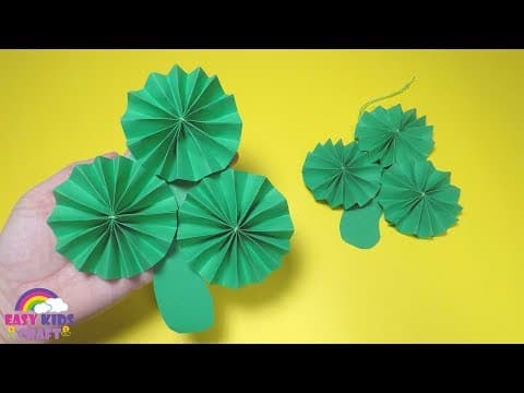 How to Make a Paper Shamrock Decoration | St Patrick's Day Craft for Kids