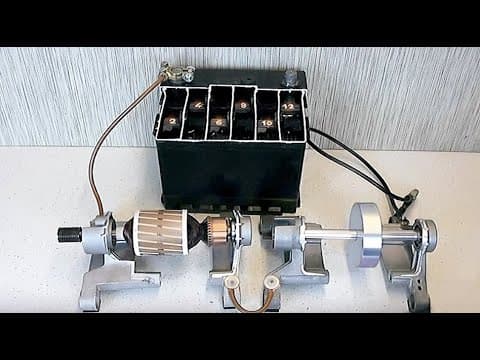 DC rotors rotation movement on ball bearings