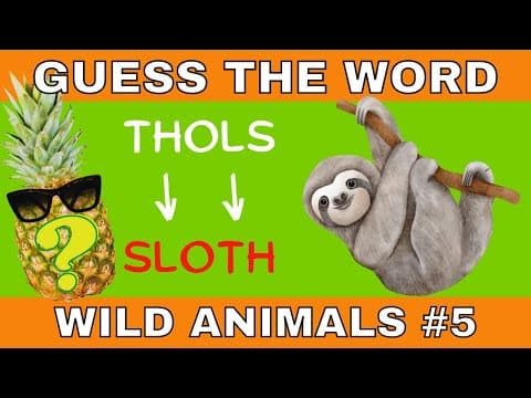 WORD SCRAMBLE GAME - WILD ANIMALS Quiz 5: Jumbled Letter Puzzle.