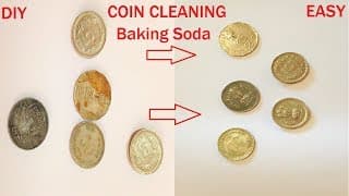 how to remove tarnish and clean coins using baking soda