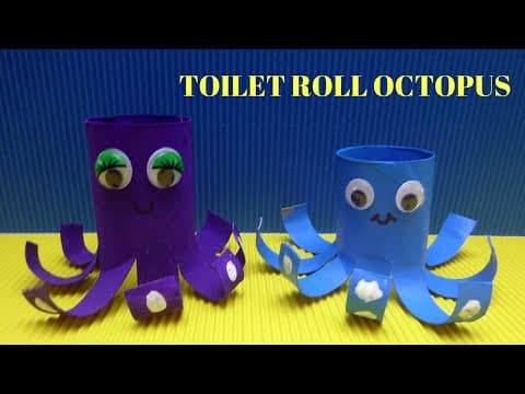 How to Make a Toilet Paper Roll Octopus - Toilet Paper Roll Crafts