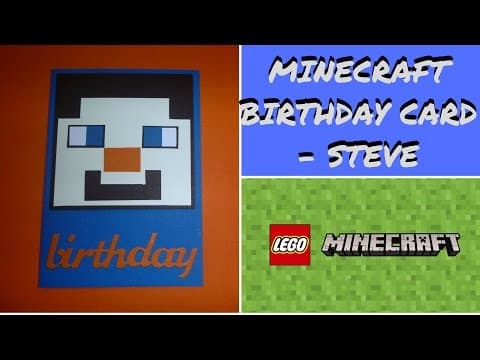 Lego Minecraft Birthday Card - Minecraft Steve