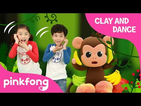 Monkey Bananas Dance and Make Monkey with Clay