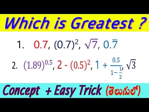 Which is Greatest Number ? I Concepts + Easy Tricks in Telugu