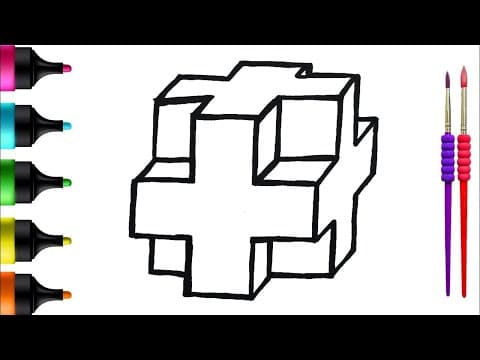 Rubik's Cube Drawing, Painting and Coloring for Kids, Toddlers