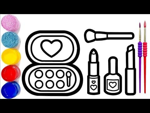 Makeup Fun for Kids: Lipstick and Eyeshadow Drawing, Painting and Coloring | Let's Play with Colors!