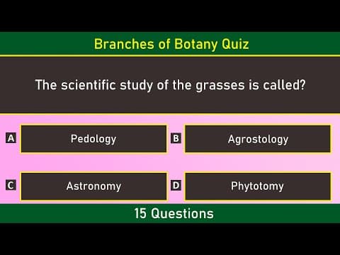 Branches of Botany Quiz | 15 Important Questions | General Science Quiz